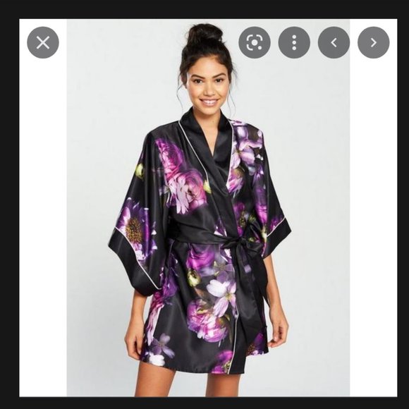 Ted Baker Other - B by Ted Baker Meelias grey floral print bath robe kimono size 8-10 nwot